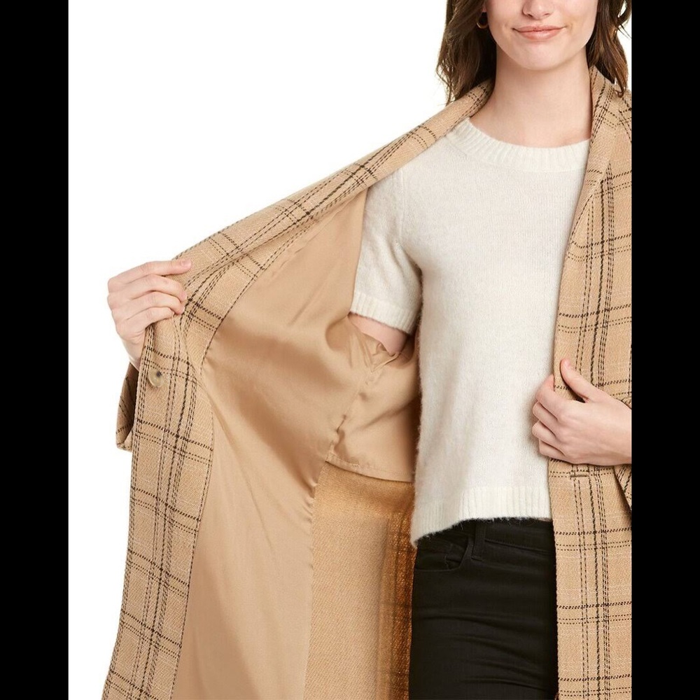 Vince Plaid Wool Blend Coat - Picture 5 of 10